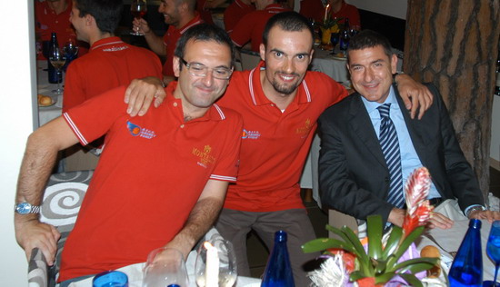 Il tavolo V.I.P. (l'A.D. Barone Montalto S.p.a. Marco Martini, il presidente A.I.C.S. Basket Gabriele Ghetti e il Presidente Nazionale di A.I.C.S. Bruno Molea)