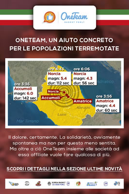 OneTeam, un aiuto concreto per le popolazioni terremotate